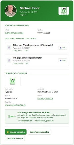 HygaCert Technikerkarte
